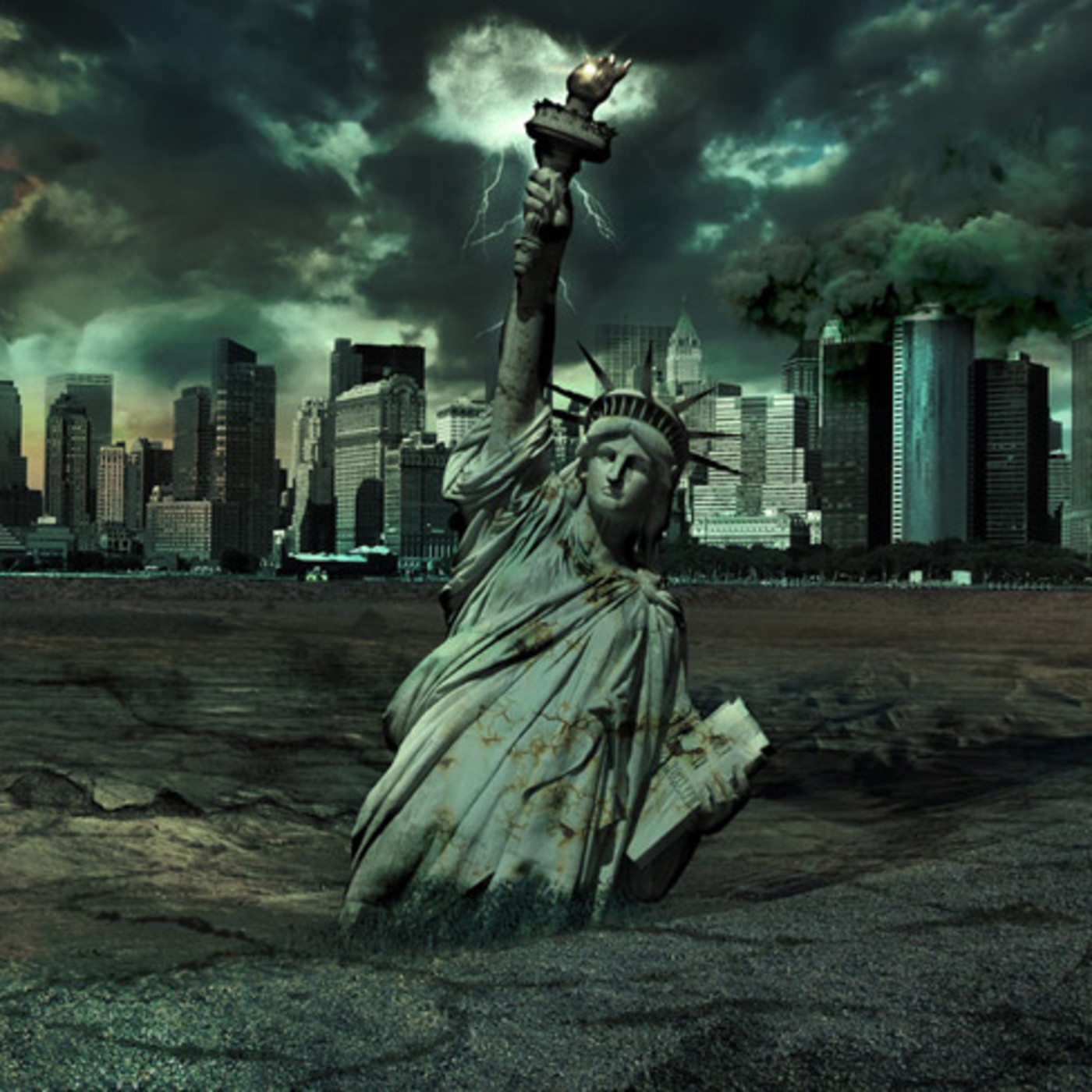 Конец света герои. Статуя свободы Нью-Йорк апокалипсис. Постъядерный Нью Йорк. Разрушенная статуя свободы. Разрушенный город.